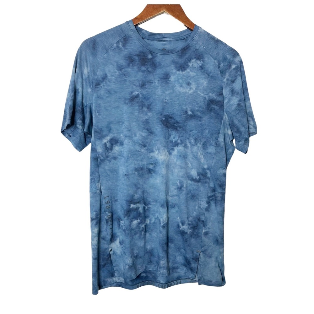 Lululemon Always Agile Short Sleeve Mens Medium Diamond Dye Navy Shirt